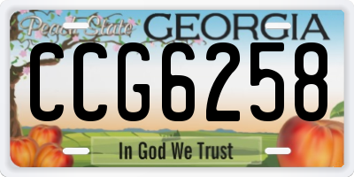 GA license plate CCG6258