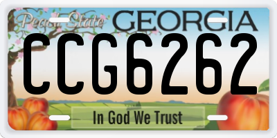 GA license plate CCG6262