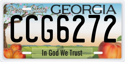 GA license plate CCG6272