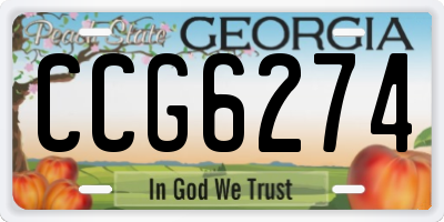 GA license plate CCG6274