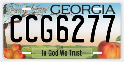 GA license plate CCG6277