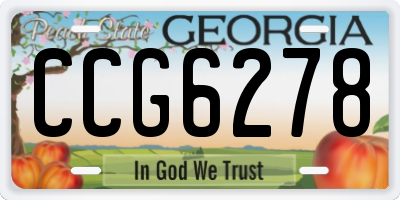 GA license plate CCG6278