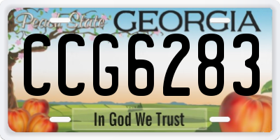 GA license plate CCG6283