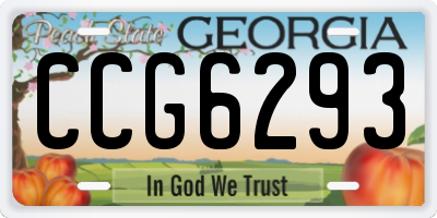 GA license plate CCG6293