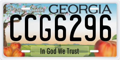GA license plate CCG6296