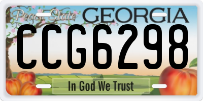 GA license plate CCG6298