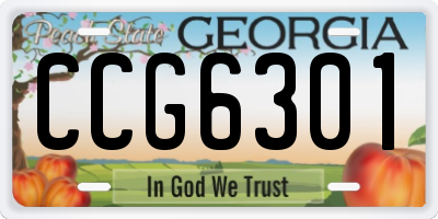 GA license plate CCG6301