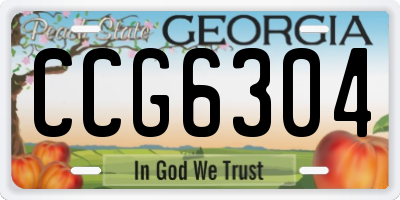 GA license plate CCG6304