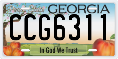 GA license plate CCG6311