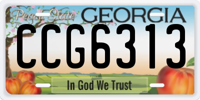 GA license plate CCG6313