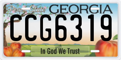 GA license plate CCG6319