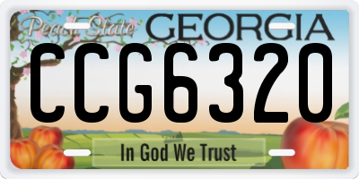 GA license plate CCG6320