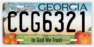 GA license plate CCG6321
