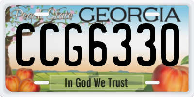 GA license plate CCG6330