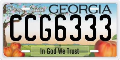 GA license plate CCG6333