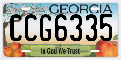 GA license plate CCG6335