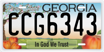 GA license plate CCG6343