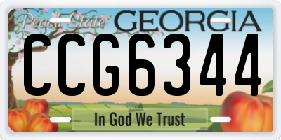 GA license plate CCG6344