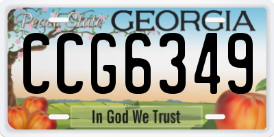 GA license plate CCG6349