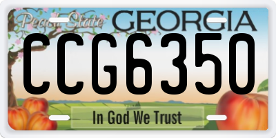 GA license plate CCG6350