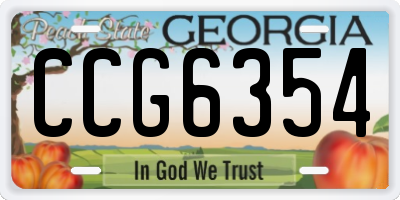 GA license plate CCG6354