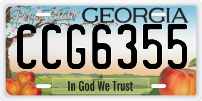 GA license plate CCG6355
