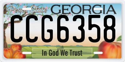 GA license plate CCG6358