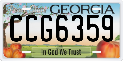 GA license plate CCG6359