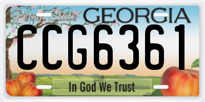 GA license plate CCG6361