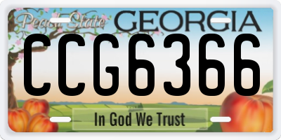 GA license plate CCG6366