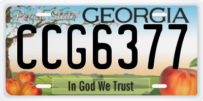 GA license plate CCG6377