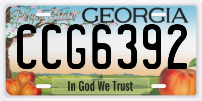 GA license plate CCG6392