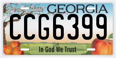 GA license plate CCG6399