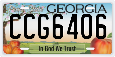 GA license plate CCG6406