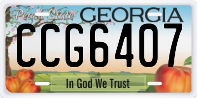 GA license plate CCG6407