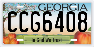 GA license plate CCG6408
