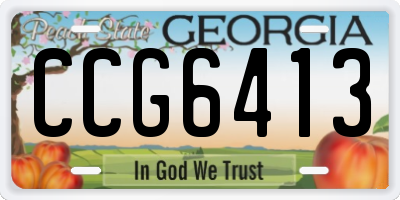 GA license plate CCG6413