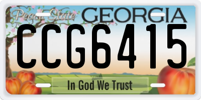 GA license plate CCG6415