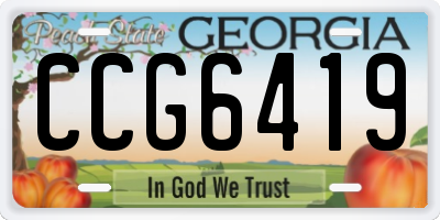 GA license plate CCG6419