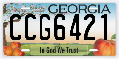 GA license plate CCG6421