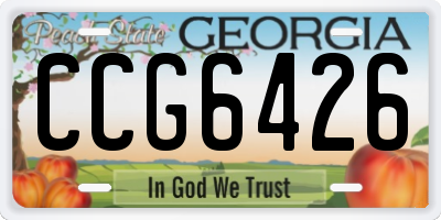 GA license plate CCG6426