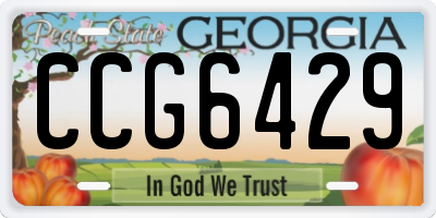 GA license plate CCG6429