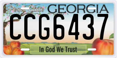 GA license plate CCG6437