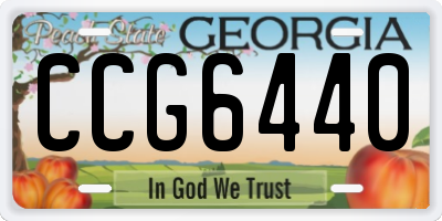 GA license plate CCG6440
