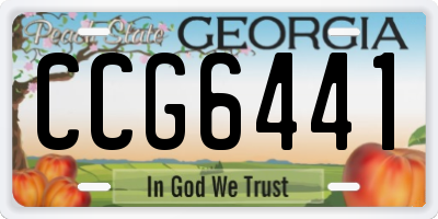 GA license plate CCG6441