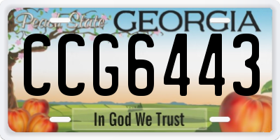 GA license plate CCG6443