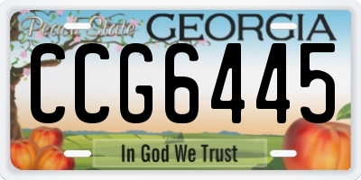 GA license plate CCG6445