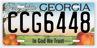 GA license plate CCG6448