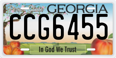 GA license plate CCG6455