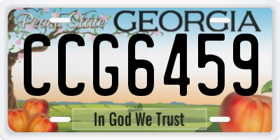 GA license plate CCG6459
